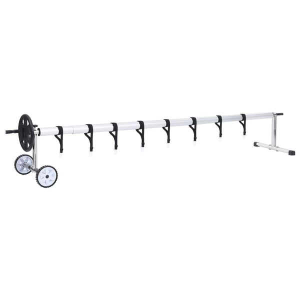 vidaXL Rolka zwijająca pokrycie basenu, ze stalową podstawą