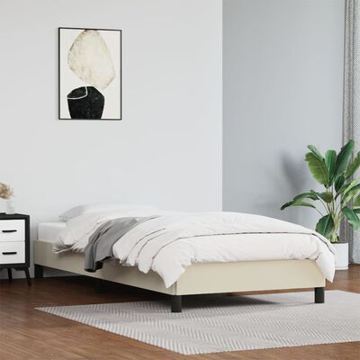 vidaXL Rama łóżka, kremowa, obita sztuczną skórą, 80x200 cm