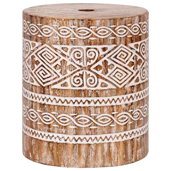 vidaXL Podstawa do parasola biel prana Ø34 x 40 cm Lite drewno