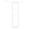 vidaXL Drzwi przesuwne Biały 61 x 198,5 cm Lite drewno sosnowe i szkło
