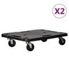 vidaXL W&oacute;zki transportowe, 2 szt., czarne, 58x38x12 cm, polipropylen