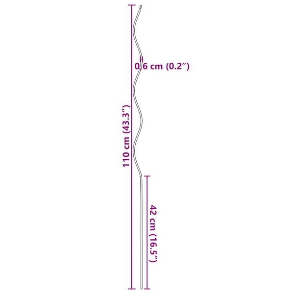 vidaXL Spiralne podpórki do roślin, 20 szt, 110 cm, stal galwanizowana