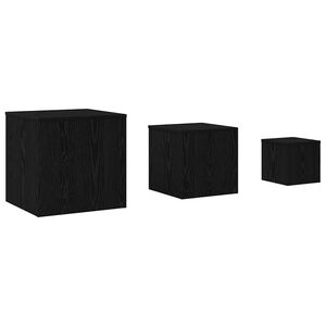 vidaXL Stolik Nesting 3 szt. Czarny Dąb 45 x 45 x 45 cm