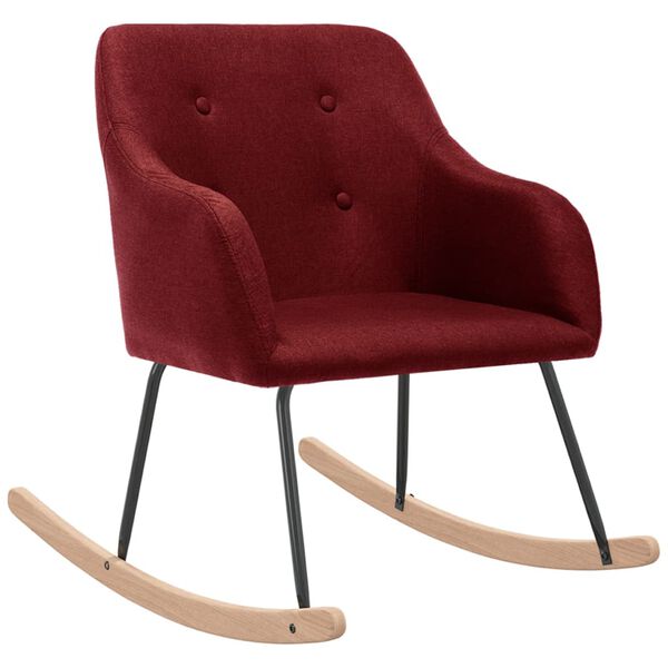 vidaXL Fotel bujany, winna czerwień, tapicerowany tkaniną