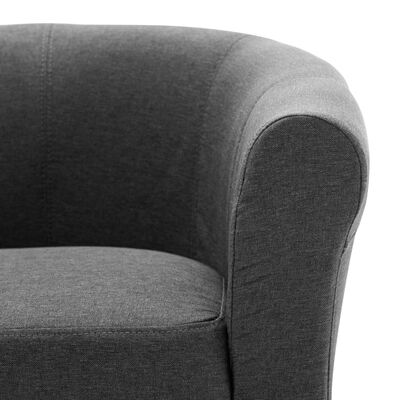 vidaXL 2-częściowy zestaw: fotel z podnóżkiem, ciemnoszary, tkanina