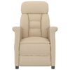 vidaXL Fotel rozkładany, kremowy, sztuczna sk&oacute;ra zamszowa