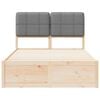 vidaXL Ramka ł&oacute;żka z tapicerowanym wezgłowiem Jasnoszary 120 x 200 cm