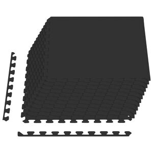 vidaXL Mata podłogowa do basenu 12 szt. Czarny 4,32 m&sup2; Pianka EVA