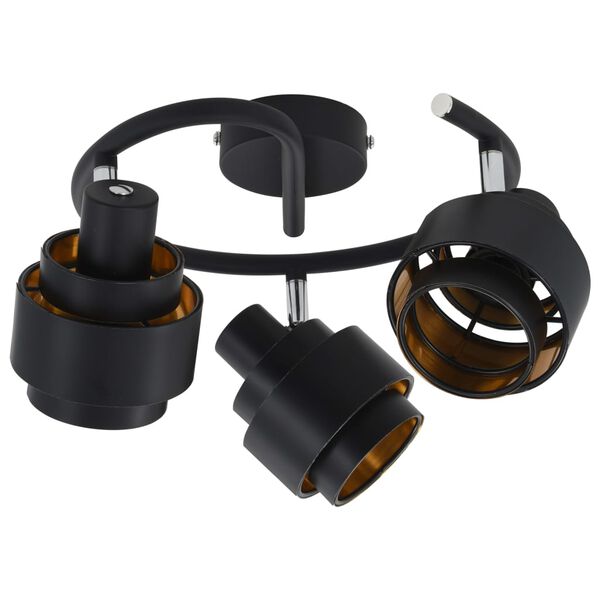 vidaXL Lampa z 3 reflektorami, czarna, E14