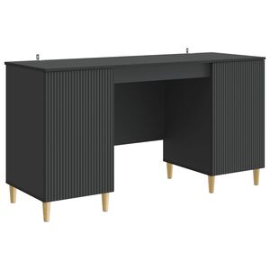 vidaXL Biurko z p&oacute;łką Czarny 142,5 x 50 x 75 cm Drewno inżynieryjne