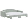 vidaXL Sofa rozsuwana z materacami, jasnoszara, 90x200 cm, aksamit