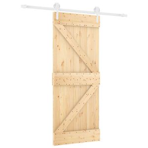 vidaXL Drzwi przesuwne Naturalne i białe 85 x 210 cm