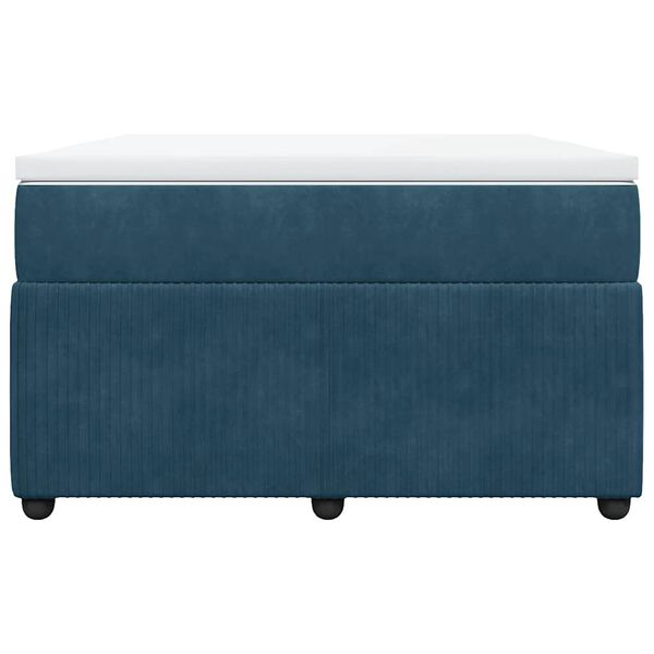 vidaXL Ł&oacute;żko kontynentalne z materacem, ciemnoniebieskie, 120x200 cm