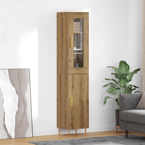 vidaXL Highboard 2 pcs Dąb rzemieślniczy Materiał drewnopochodny
