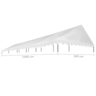 vidaXL Zadaszenie namiotu imprezowego, 5 x 10 m, białe, 450 g/m²