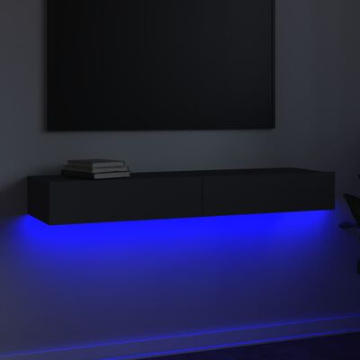 vidaXL Szafka pod TV z oświetleniem LED, szara, 120x35x15,5 cm