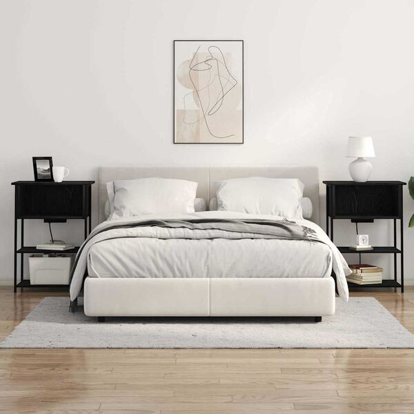 vidaXL Szafka Nocna Czarny Dąb 55 x 31 x 76 cm Materiał drewnopochodny