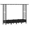vidaXL Podniesione ł&oacute;żko z kratką i dachem Czarny 203 x 40 x 127 cm PP