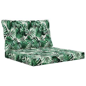 vidaXL Poduszka do sofy na zewnątrz Poliester motyw liści 80 x 68,5 cm