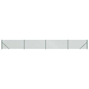 vidaXL Ogrodzenie z siatki, ze stopami słupk&oacute;w, zielone, 0,8x10 m
