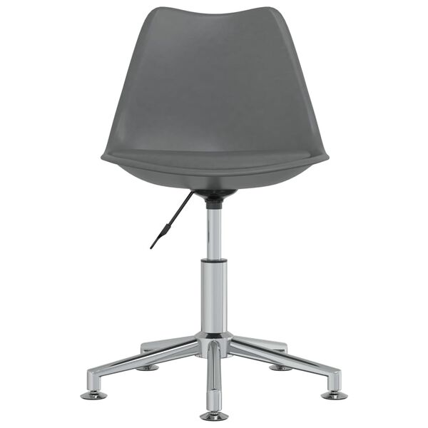 vidaXL Obrotowe krzesła stołowe, 2 szt., szare, obite sztuczną sk&oacute;rą