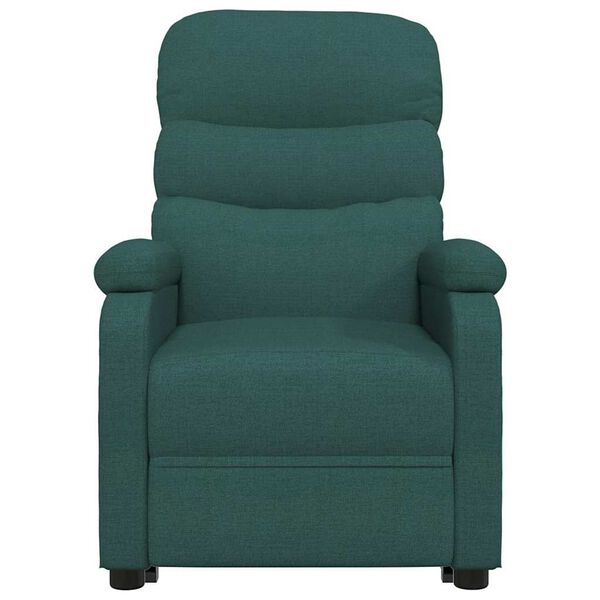 vidaXL Fotel rozkładany, ciemnozielony, tapicerowany tkaniną