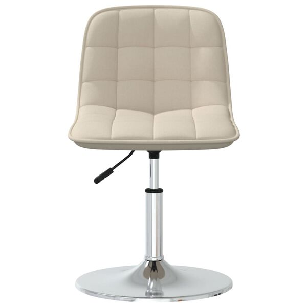 vidaXL Obrotowe krzesła stołowe, 2 szt., kremowe, obite tkaniną