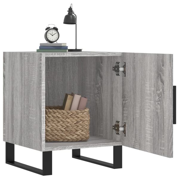 vidaXL Szafki nocne, 2 szt., szary dąb sonoma, 40x40x50 cm