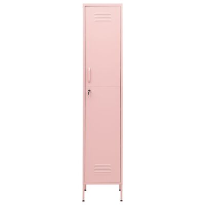 vidaXL Szafa zamykana na klucz, różowa, 35x46x180 cm, stalowa