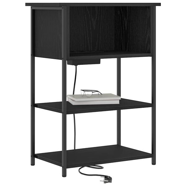 vidaXL Szafka Nocna Czarny Dąb 55 x 31 x 76 cm Materiał drewnopochodny