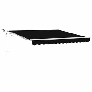 vidaXL Markiza wysuwana Czarny 350 x 250 cm Poliester
