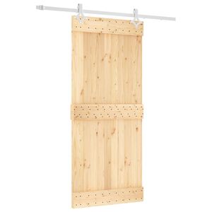 vidaXL Drzwi przesuwne 90 x 210 cm Lite Drewno Sosnowe (Nieobrobione)