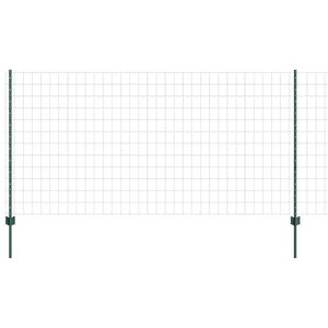 vidaXL Ogrodzenie Euro z słupkiem 25 x 1,2 m Stal pokryta PVC zielony