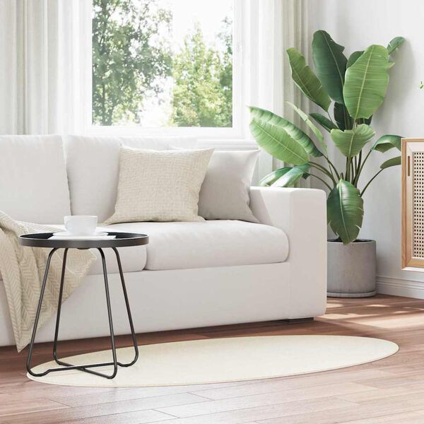 vidaXL Dywany pokojowe Owalny HUARTE Kremowy 80 x 150 cm