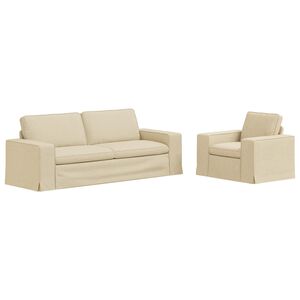 vidaXL Sofa 2 pcs Kremowy