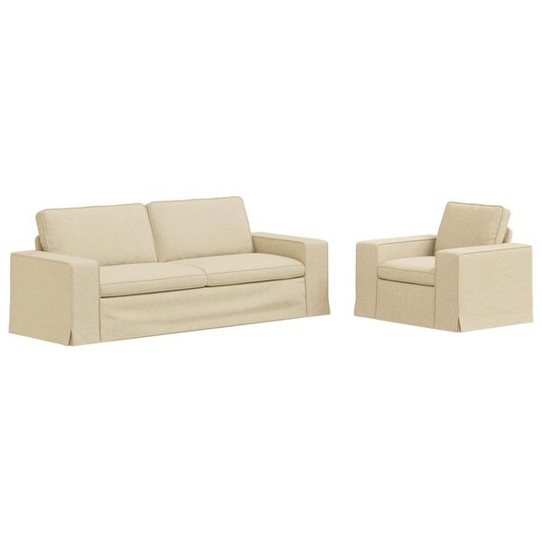 vidaXL Sofa 2 pcs Kremowy