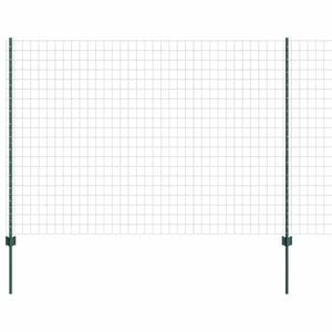 vidaXL Ogrodzenie Euro z słupkiem 10 x 1,5 m Stal pokryta PVC zielony