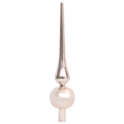 vidaXL Smukła choinka z lampkami LED i bombkami, różowa, 150 cm