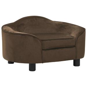 vidaXL Sofa dla psa, brązowa, 67x47x36 cm, pluszowa