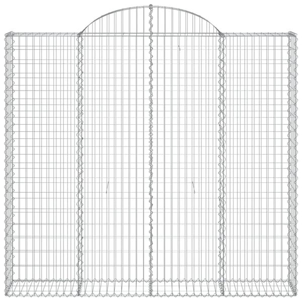vidaXL Kosze gabionowe, 4 szt, 200x50x180/200 cm, galwanizowane żelazo