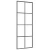 vidaXL Drzwi przesuwne, aluminium i szkło ESG, 76x205 cm, czarne