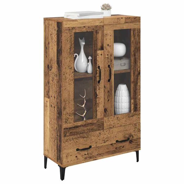 vidaXL Highboard z szufladą Stare drewno 70 x 31 x 115 cm