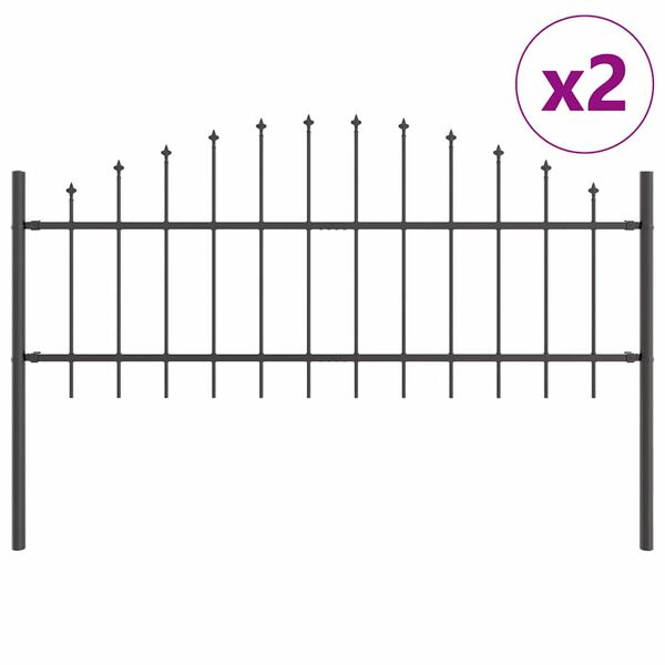 vidaXL Ogrodzenie Ogrodowe 2 pcs Szary 170 x 140 cm
