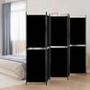 vidaXL Parawan 5-panelowy, czarny, 250 x 180 cm, tkanina