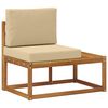 vidaXL Sofa końcowa na zewnątrz z poduszką Naturalny 91 x 63 x 73 cm