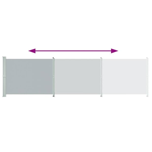 vidaXL Wysuwana markiza boczna na taras, 600 x 160 cm, szara