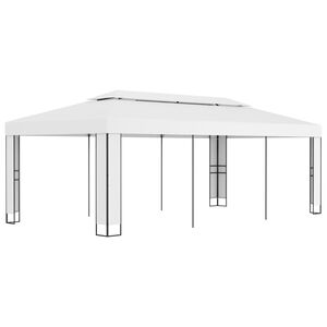 vidaXL Altana z podw&oacute;jnym dachem, 3x6 m, biała