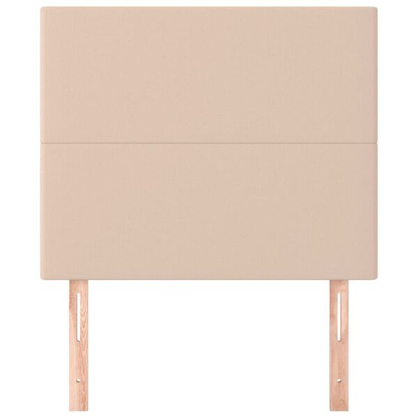 vidaXL Zagł&oacute;wek cappuccino 90x5x118/128 cm sk&oacute;ra ekologiczna