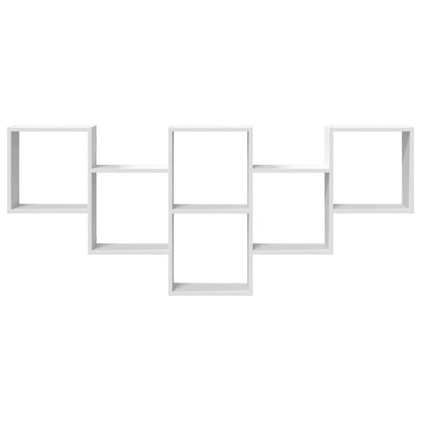 vidaXL P&oacute;łka ścienna, biała, 159x18x66 cm, materiał drewnopochodny