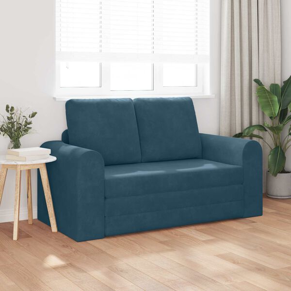 vidaXL Sofa Bed 60cm Niebieski Aksamit